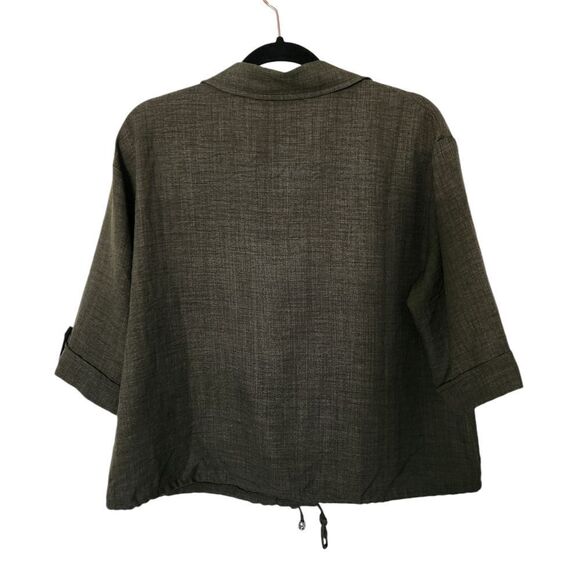 Love Maven Womens Button Front 3/4 Sleeve Drawstring Bottom Hem Top Size Large - Picture 2 of 6